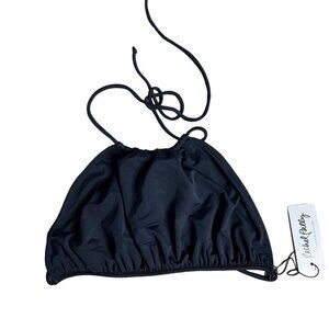 NWT Rachel Pally Tahoe Halter Bikini Swim Top Black Small‎